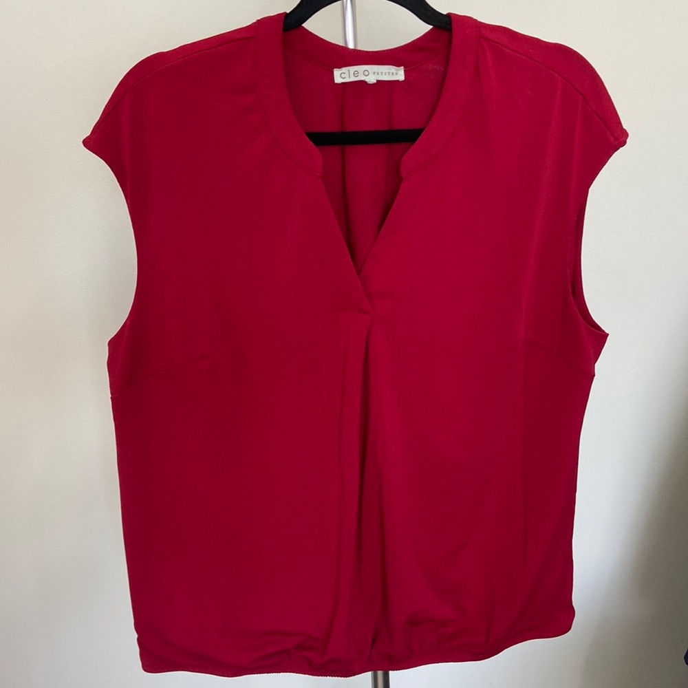 Cleo petites wine colored V neck tank top